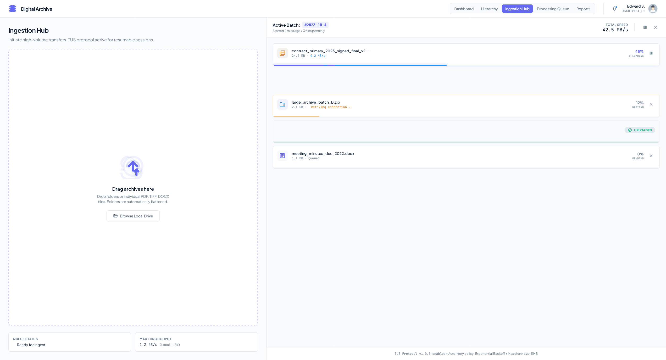 TUS Resumable Uploads Interface